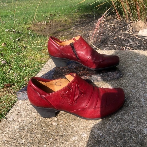 Gabor Sport Leather Ankle Trouser Boot Shoe NWOT Size 9 Red Career Hipster - Picture 5 of 16
